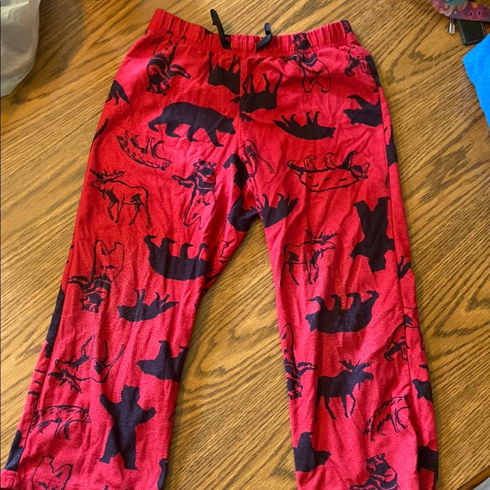 Old Navy Red Kids Pajama Bottoms with Animal Print
